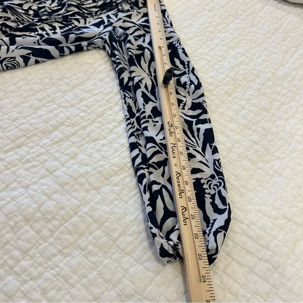 Lilly Pulitzer Top Women Large Blue White Marilina Tassels Relaxed Coastal Tunic - Picture 13 of 14